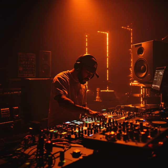 A DJ creating beats in a studio